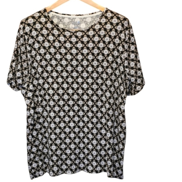 croft & barrow Tops - Croft & Barrow 2x Tee Black White 26"+ Length